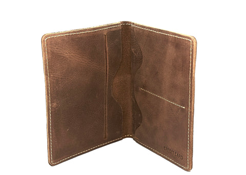 HAARLEM Unisex DERMA 21751 Leather Passport Cover Brown