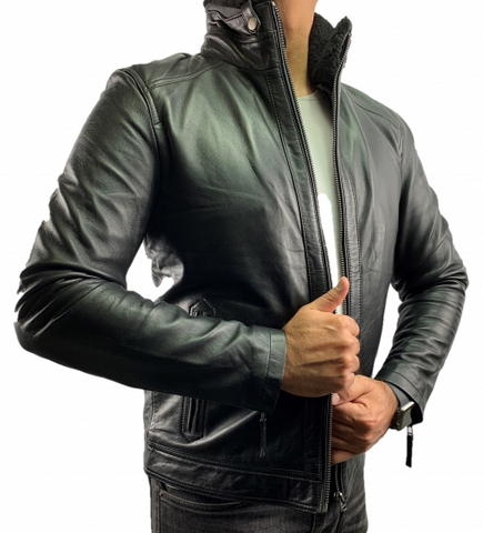 HAARLEM Men KOZA 13300 Leather Jacket Black