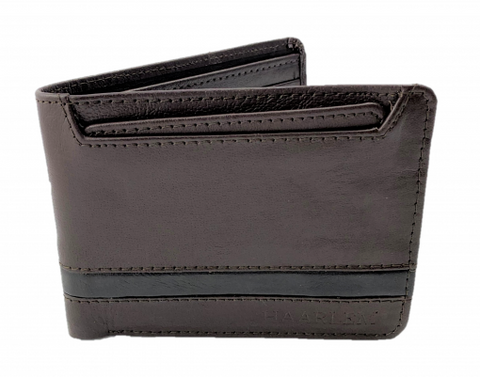 HAARLEM Men KUZE 23750 Leather Wallet With Cardholder Brown