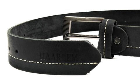 HAARLEM Men KUZE 16360 Leather Belt 2 Shade Black