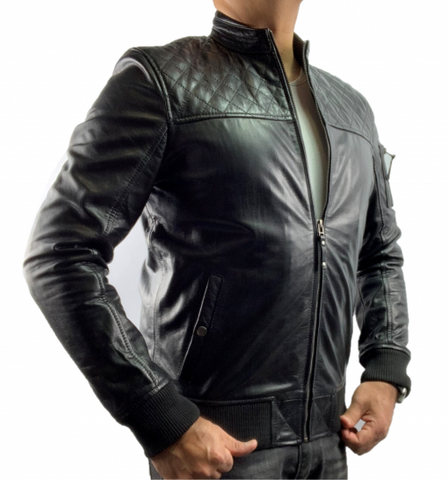 HAARLEM Men KUZE 11450 Leather Jacket Black