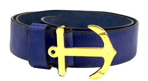 HAARLEM Women KUZE 16200 Leather Belt Blue