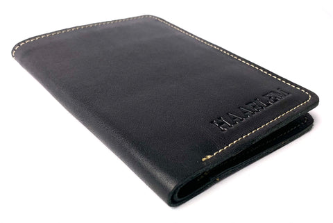 HAARLEM Unisex KUZE 21601 Leather Passport Cover Black